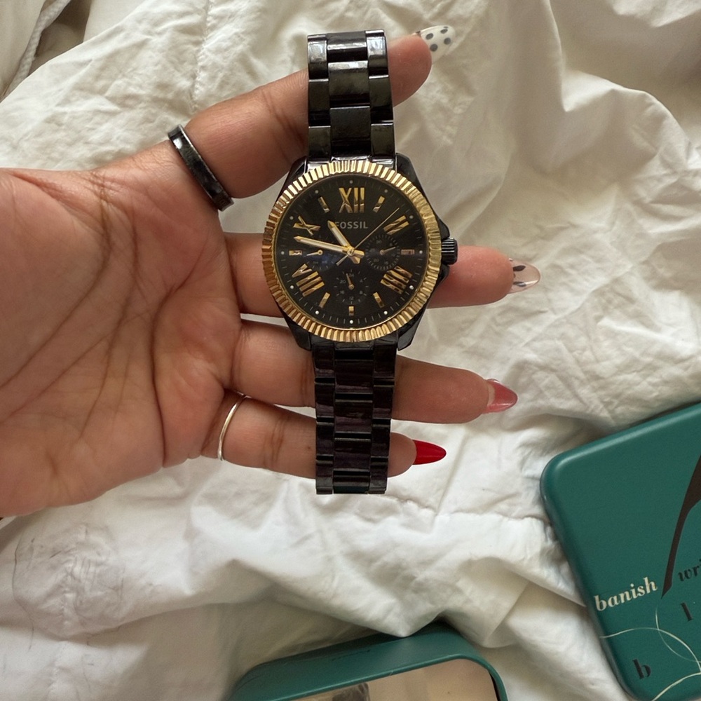Fossil Black and Gold Watch